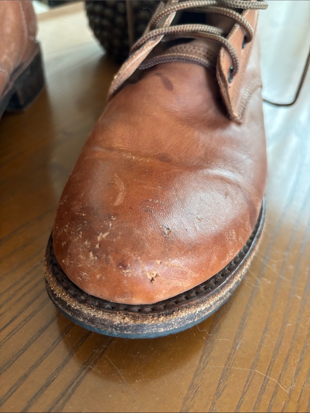 Tan Leather Lace-Up Boots - Picture 8 of 9